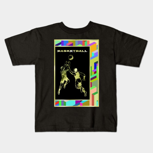 Retro Basketball Kids T-Shirt by neogu